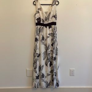 Floral black and white dress